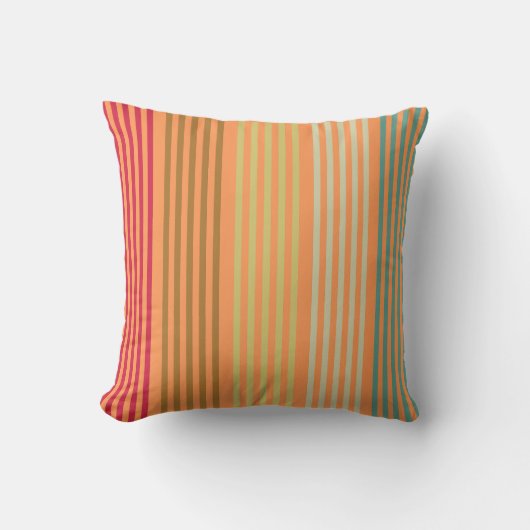 Coussin Orange Retro Stripes (Recto)