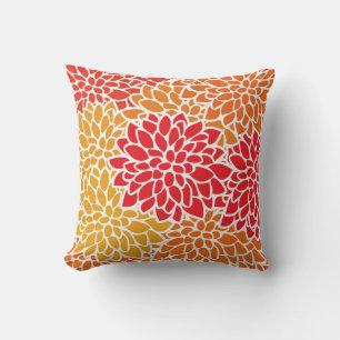 Coussin Orange rouge coloré Vintage des années 60