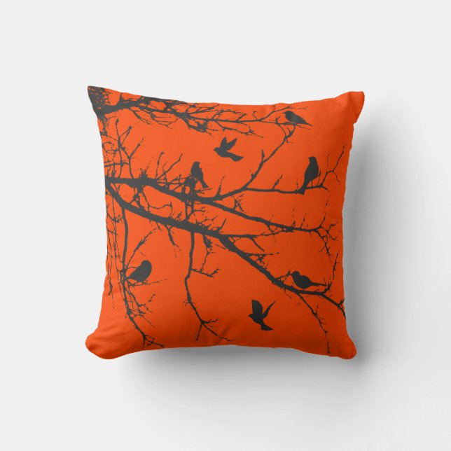 Coussin Orange Rouge jolie silhouette (Recto)