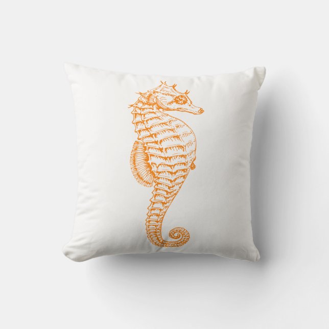 Coussin Orange Seahorse (Recto)