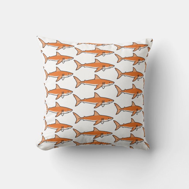 Coussin Orange Shark (Recto)