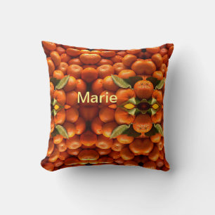 Coussin Orange simple fruit ajouter nom minimal personnali
