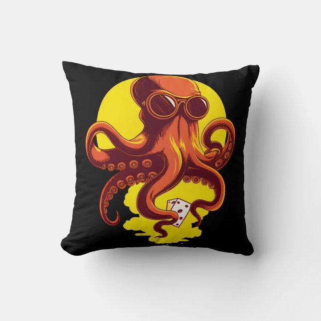 Coussin Orange Smart Octopus (Recto)