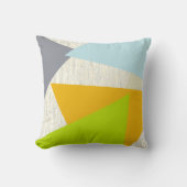 Coussin Orange vert jaune et Tan moderne géométrique (Recto)