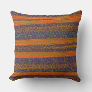 Coussin Orange Violet Abstrait rayures