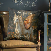 Coussin Orange Wings Fairytale Forest Unicorn Fairy Horse