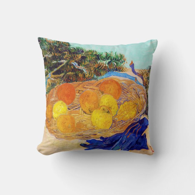 Coussin Oranges et citrons avec gants bleus, Van Gogh (Recto)