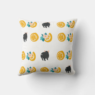 Coussin Oranges et petits cochons
