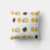 Coussin Oranges et petits cochons (Recto)