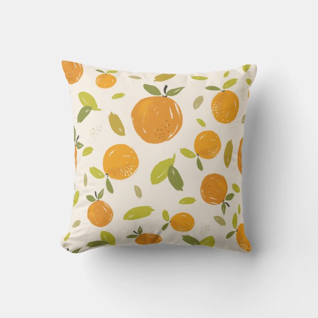 Coussin Oranges peintes à la main fruit sans couture desig (Recto)