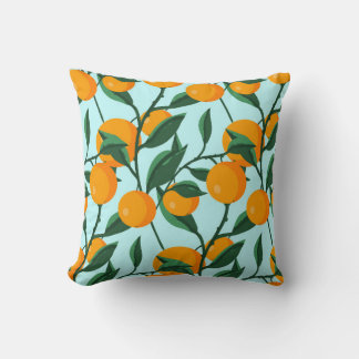 Coussin oranges sur branches de feuilles sans soudure moti