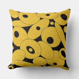 Coussin Orbes de bulle noire et or lancer l'oreiller