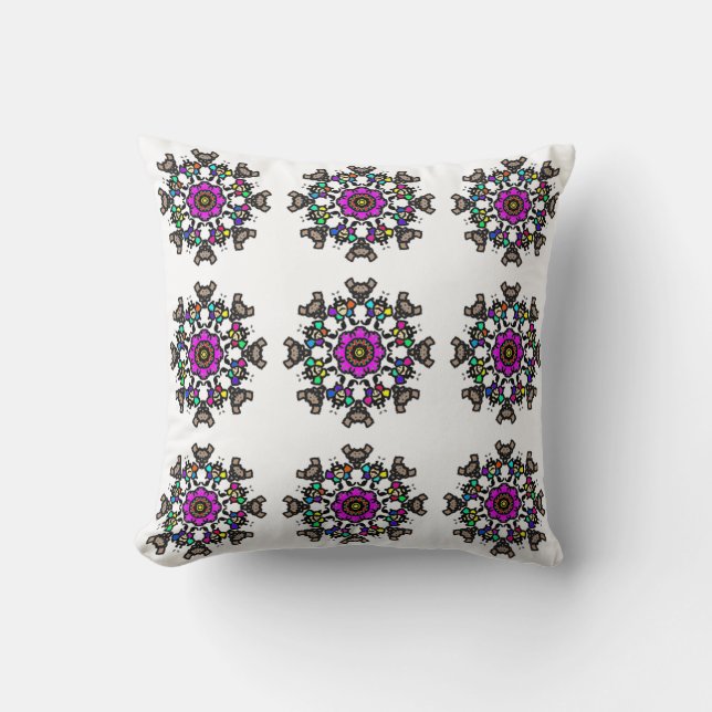 Coussin Orbite de Fleur Violette (Recto)
