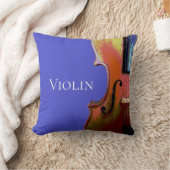 Coussin Orchestre Abstrait de musique violon noir et bleu (Couverture)