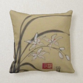 Coussin Orchidée de Sumi-e par Chelsea McGraw