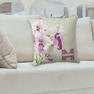 Coussin Orchidée élégante et personnalisable