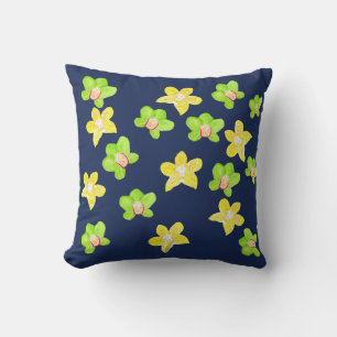 Coussin Orchidée jaune et citron vert