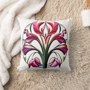 Coussin Orchidée métallique : une extravagance rose et jau