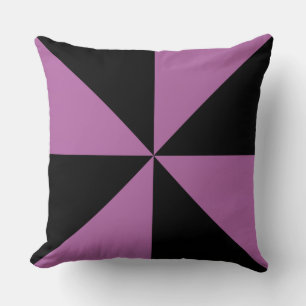 Coussin Orchidée radieuse et Tourbillon noir