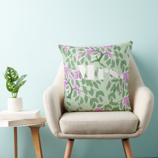 Coussin Orchidée rayonnante et Mariage d'arbre romantique (Chaise)