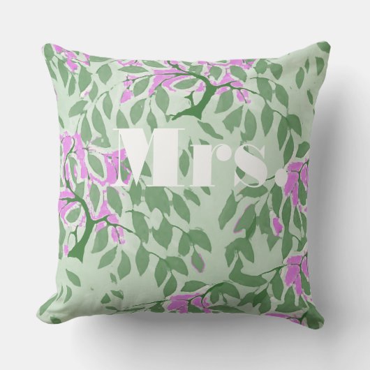 Coussin Orchidée rayonnante et Mariage d'arbre romantique  (Recto)