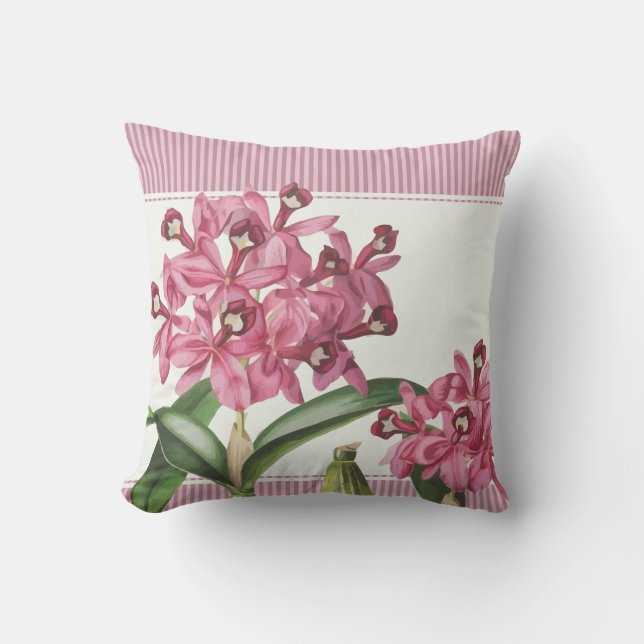 Coussin Orchidée rose de Cattleya (Recto)