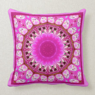 Coussin Orchidée violette Abstraite Mandala No 5