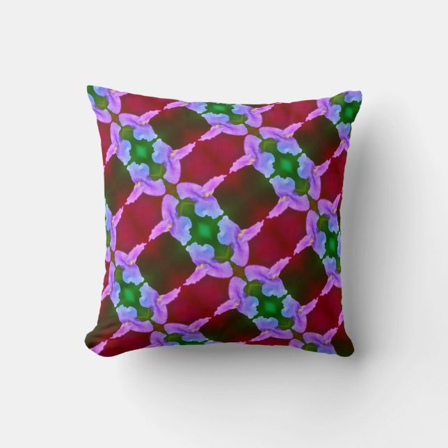 Coussin Orchidée violette Fleur Abstraite Motif (Recto)