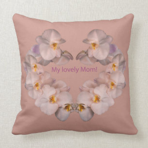 Coussin Orchidées à ma belle maman qui jette des oreille