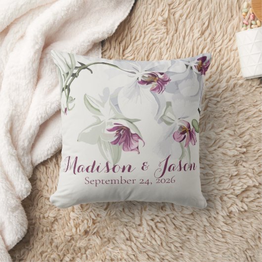Coussin Orchidées blanches classiques Cadeau Mariage perso (Couverture)