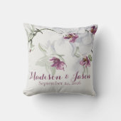 Coussin Orchidées blanches classiques Cadeau Mariage perso (Recto)