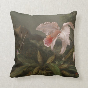 Coussin Orchidées et colibris de jungle