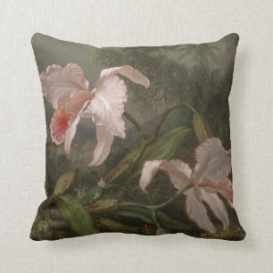 Coussin Orchidées et colibris de jungle