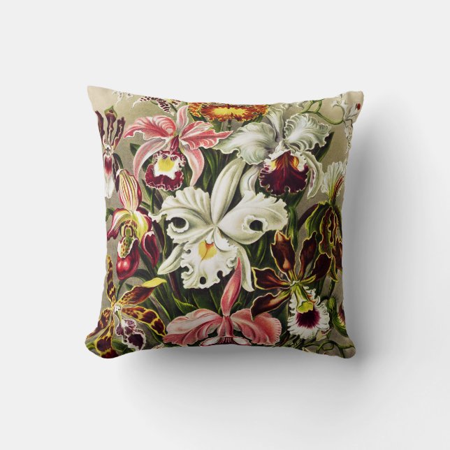 Coussin Orchidées, Orchidée Denusblumen Ernst Haeckel (Recto)