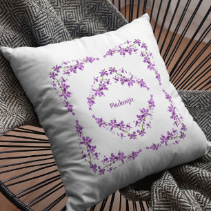 Coussin Orchidées pourpres personnalisées Dendrobium Motif