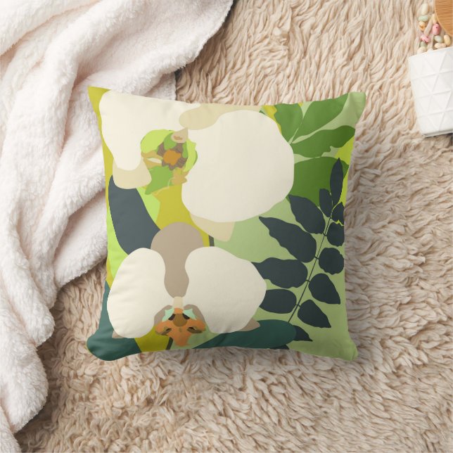 Coussin Orchidées tropicales abstraites Décoration moderne (Couverture)