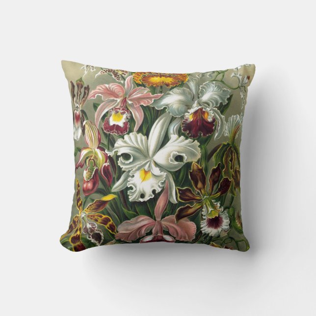 COUSSIN ORCHIDES : ERNST HAECKEL RETRO MODÈLE FLORAL (Recto)