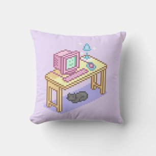 Coussin Ordinateur Pixel mignon