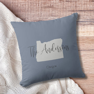 Coussin Oregon Outline Nom de famille Jeu d'oreiller