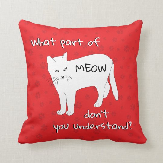 Coussin Oreille A Lancer De Chat Moche Rouge Blanc Noir Zazzle Be