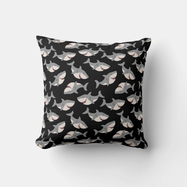 Coussin Oreiller à motif de requin drôle mignon (Recto)