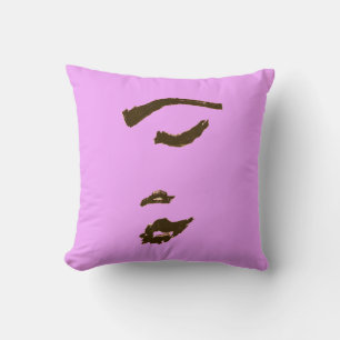 Coussin / Oreiller avec Dessin de Visage de Femme 