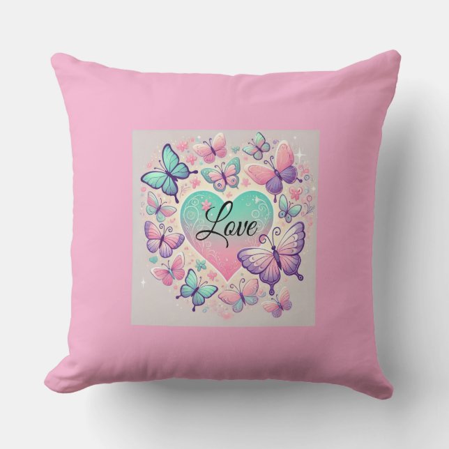 Coussin "Oreiller de coeur papillon" (Recto)