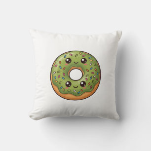 Coussin Oreiller Donut Kawaii Matcha Thé Vert