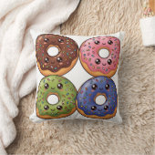 Coussin Oreiller Donuts Glacés Pop Art Kawaii (Couverture)