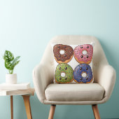 Coussin Oreiller Donuts Glacés Pop Art Kawaii (Chaise)