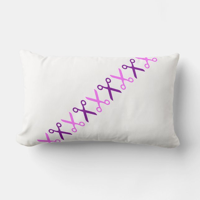 Coussin Oreiller Élégant Violet Rose Ciseaux (Recto)
