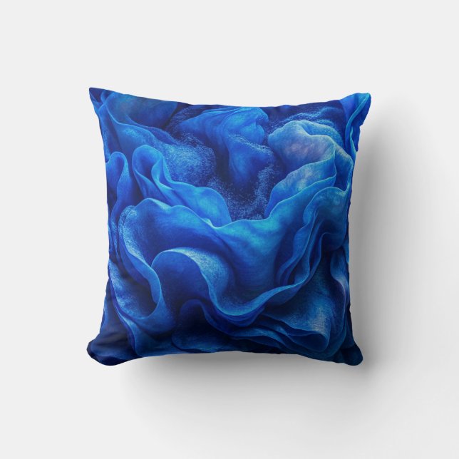 Coussin "Oreiller jeté vague abstraite Deep Blue (Recto)