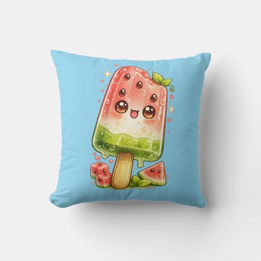 Coussin Oreiller Kawaii Glace Pastèque (Recto)