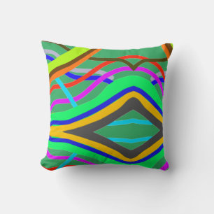 Coussin Oreiller, lignes, vert